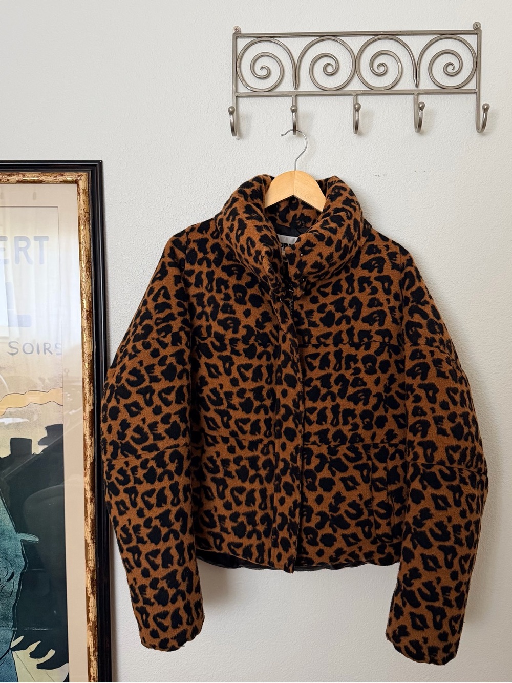 Apparis Paula Leopard Print Puffer Coat